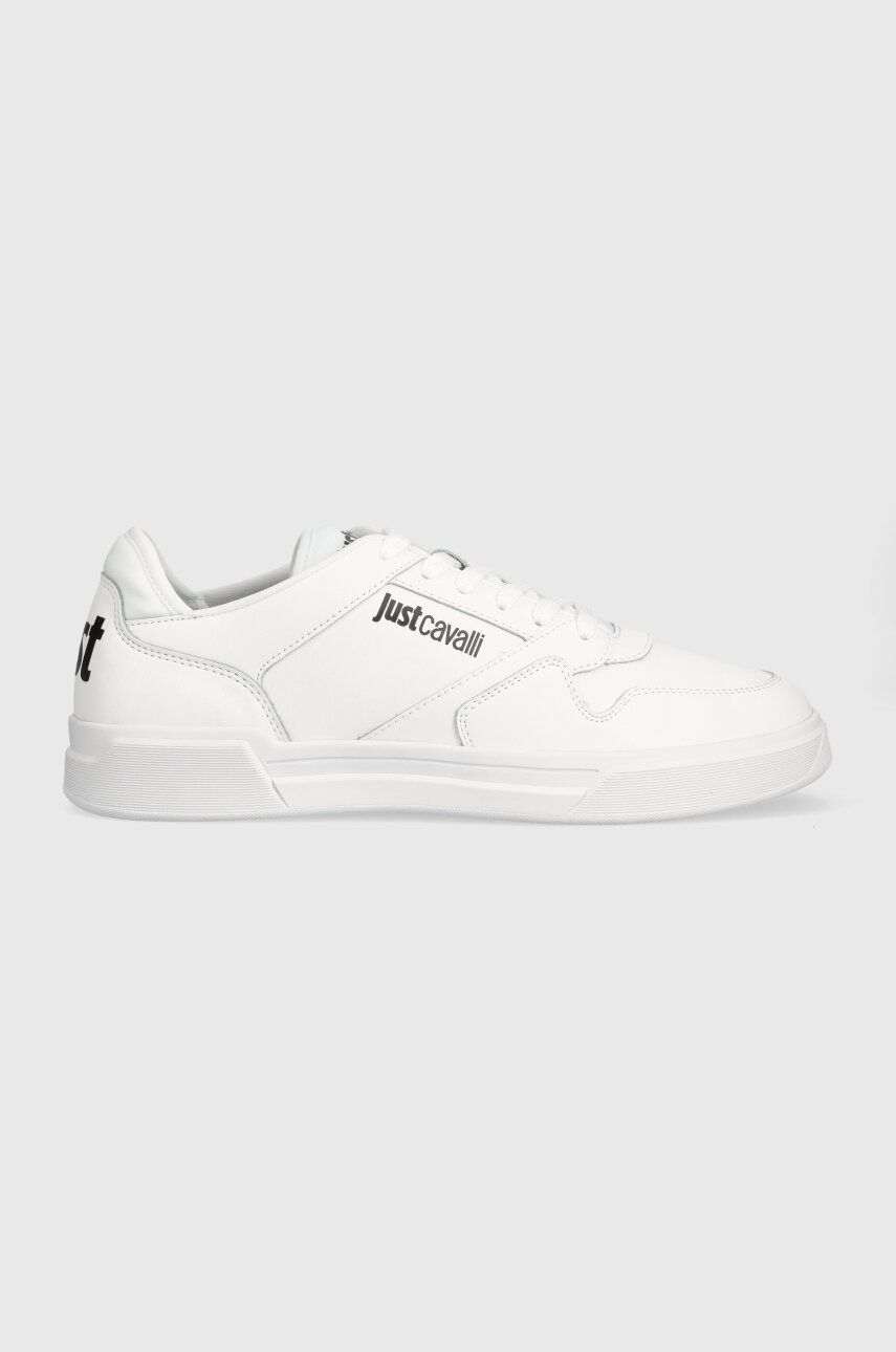 Levně Kožené sneakers boty Just Cavalli bílá barva, 75QA3SB6 ZP381 003