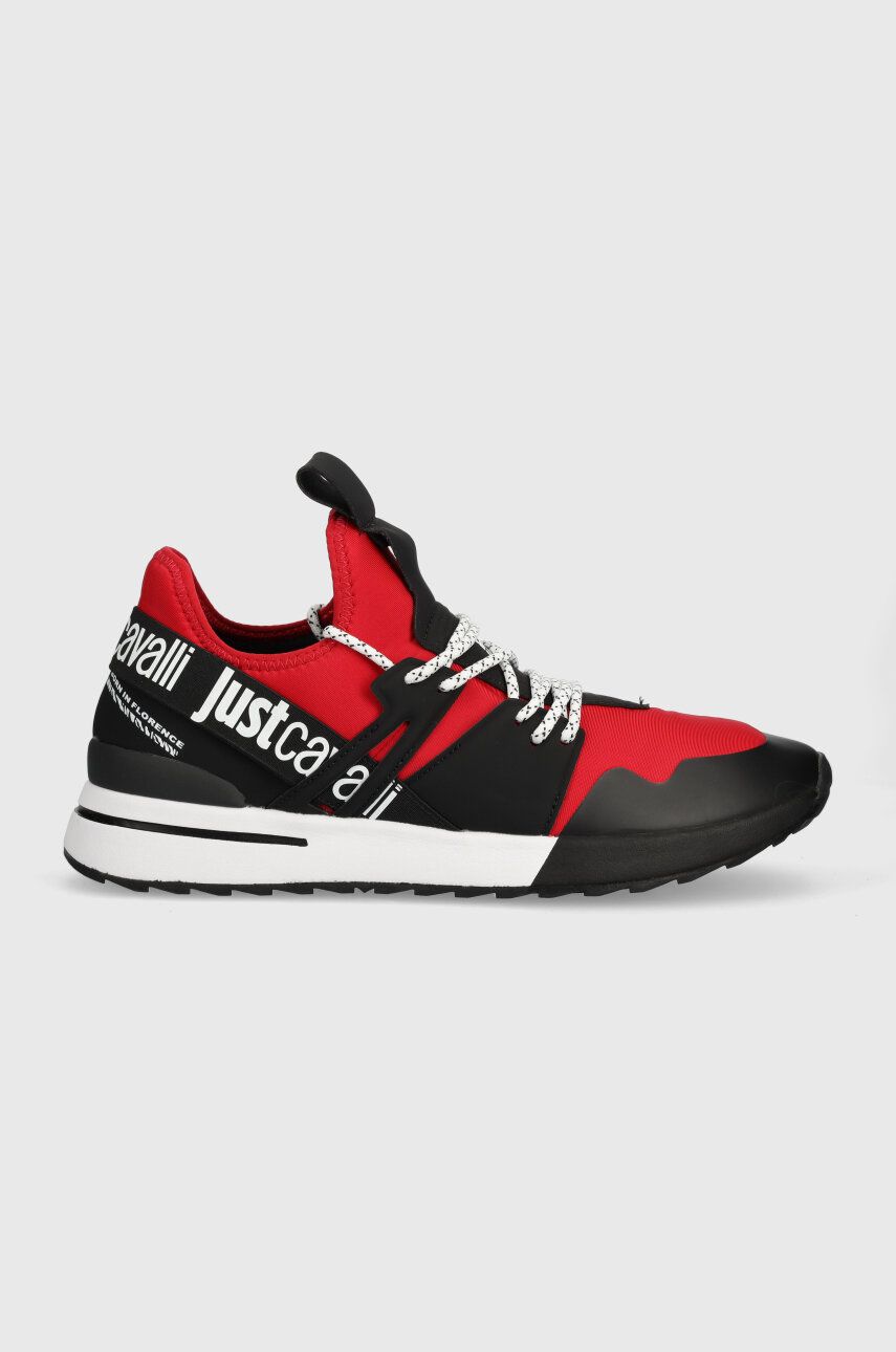 Sneakers boty Just Cavalli červená barva, 75QA3SD3 ZSA00 QN6 - červená - Svršek: Umělá hmota