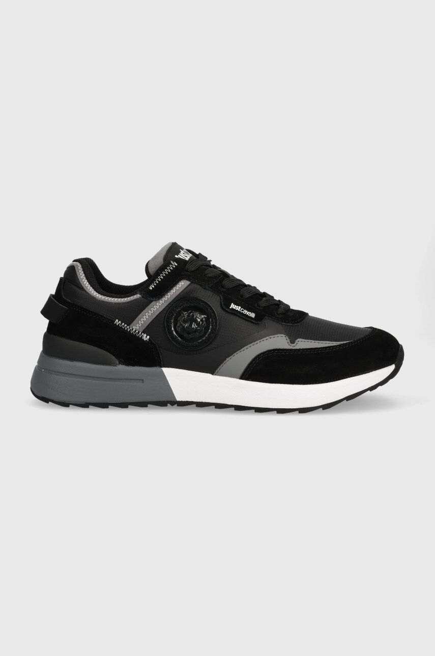 Sneakers boty Just Cavalli černá barva, 75QA3SD6 ZP379 899 - černá - Svršek: Umělá hmota