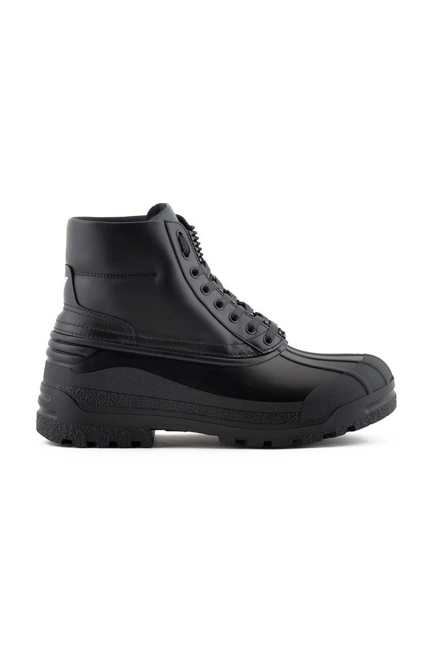 Levně Kotníkové boty Emporio Armani pánské, černá barva, X4M391 XF741 00002