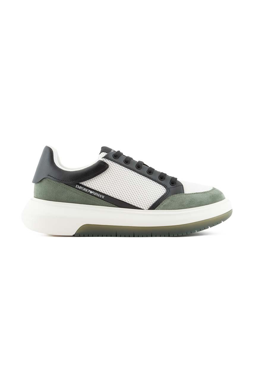 Sneakers boty Emporio Armani zelená barva, X4X633 XN885 T095 - zelená -  Svršek: Textilní mater