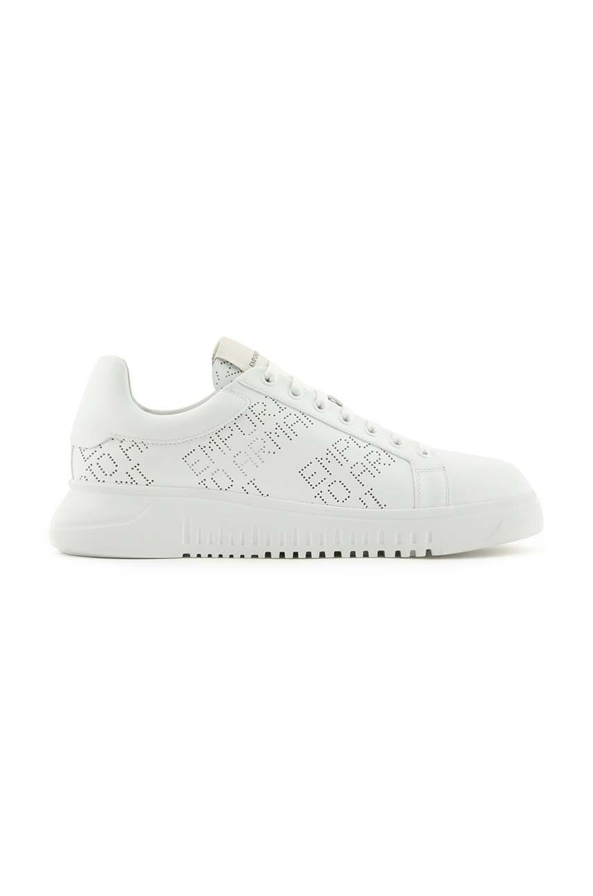 Kožené sneakers boty Emporio Armani bílá barva, X4X635 XN889 A222 - bílá - Svršek: Přírodní kůže