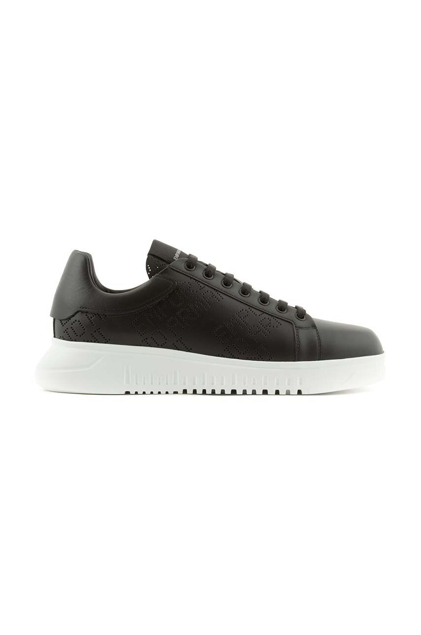 Kožené sneakers boty Emporio Armani černá barva, X4X635 XN889 K001 - černá - Svršek: Přírodní kůže