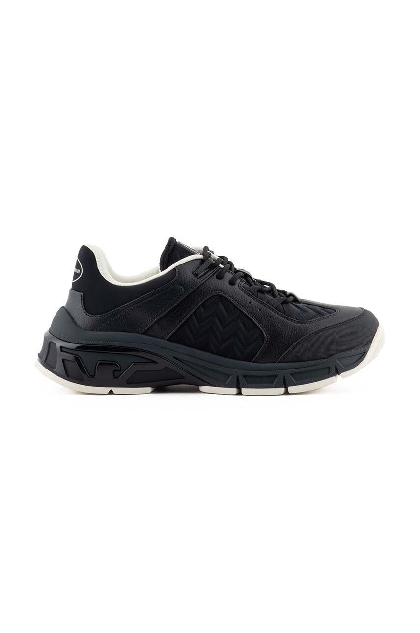 Sneakers boty Emporio Armani černá barva, X4X647 XN945 N208 - černá - Svršek: Textilní materiál