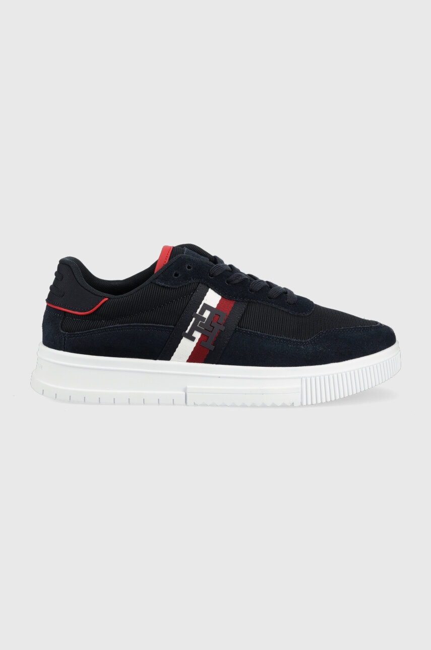 Sneakers boty Tommy Hilfiger SUPERCUP MIX tmavomodrá barva, FM0FM04585 - námořnická modř -  Svr