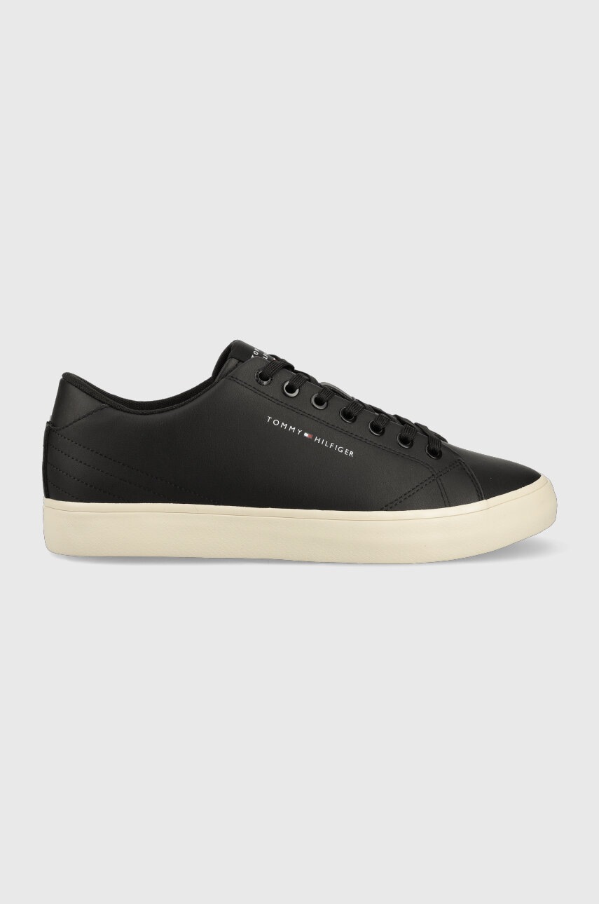 Kožené sneakers boty Tommy Hilfiger TH HI VULC CORE LOW černá barva, FM0FM04687 - černá -  Svrš