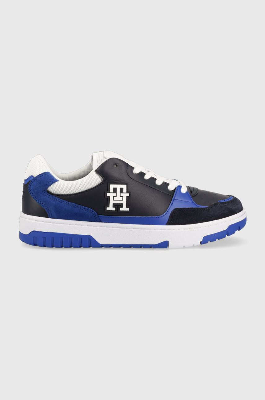 Sneakers boty Tommy Hilfiger TH BASKET STREET MIX tmavomodrá barva, FM0FM04695 - námořnická modř - 