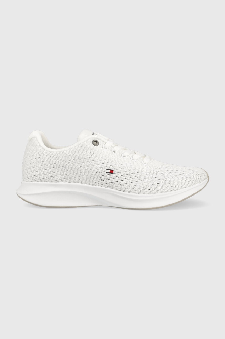 Sneakers boty Tommy Hilfiger LIGHTWEIGHT RUNNER KNIT bílá barva, FM0FM04700 - bílá -  Svršek: T