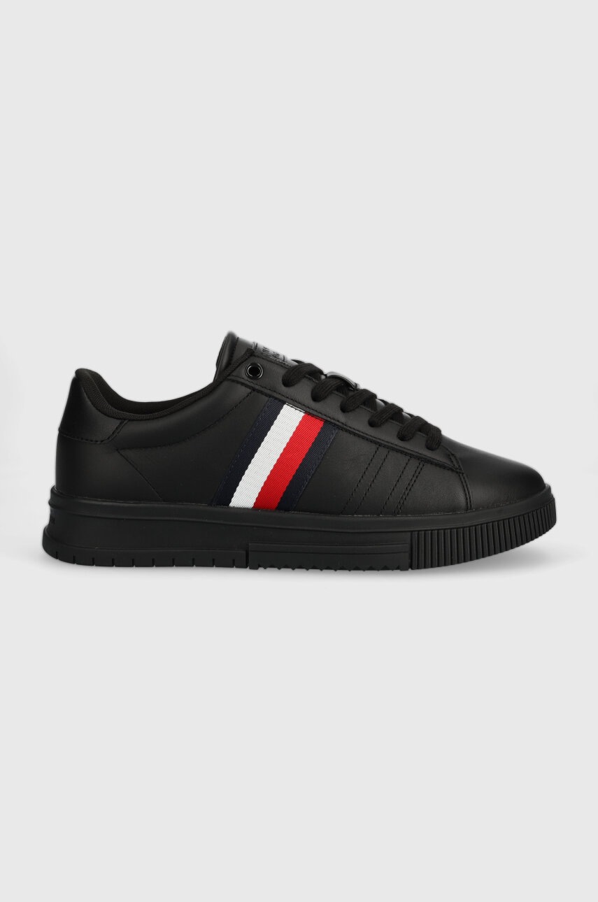 

Кожаные кроссовки Tommy Hilfiger SUPERCUP LEATHER цвет чёрный FM0FM04706