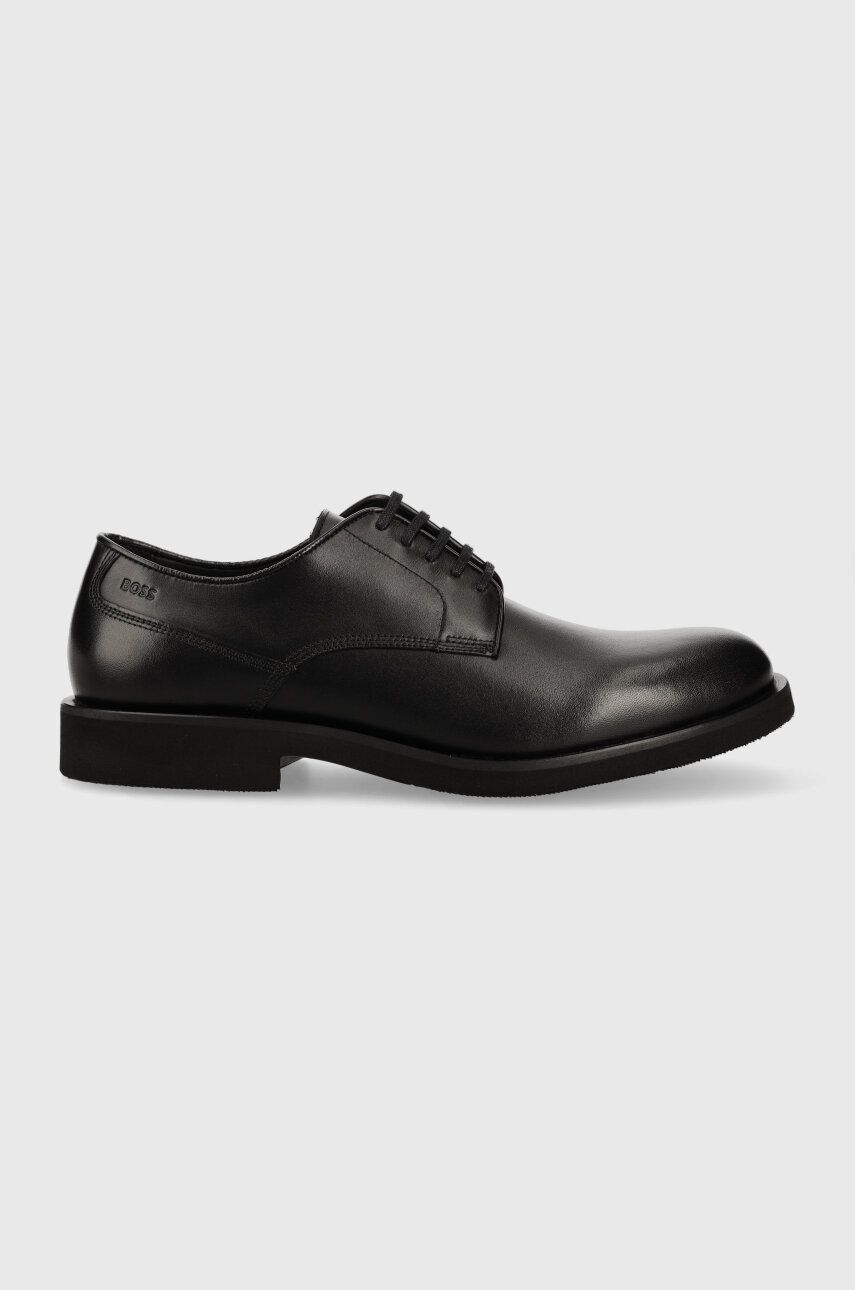 Boss Pantofi De Piele Baird Barbati, Culoarea Negru, 50497842