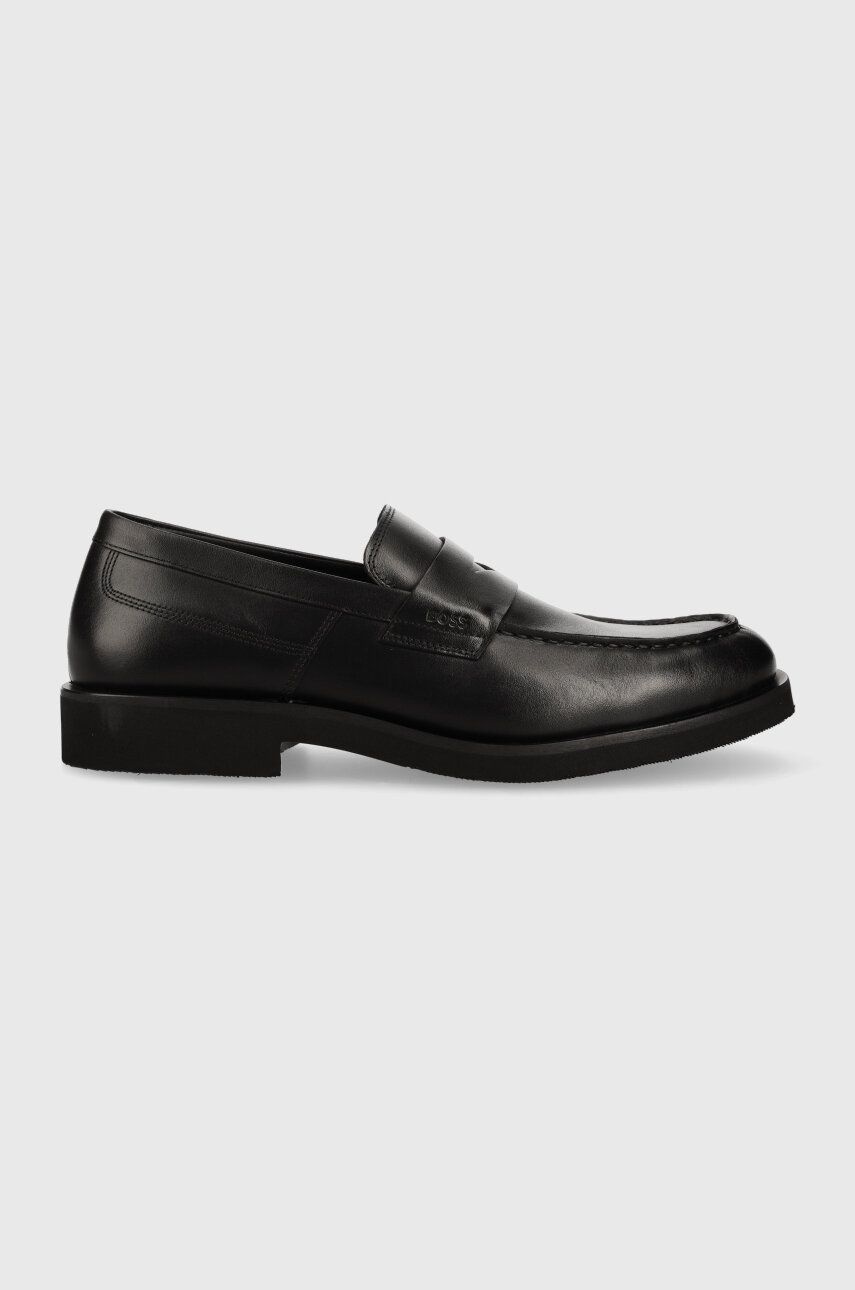 Boss Mocasini De Piele Baird Barbati, Culoarea Negru, 50497853