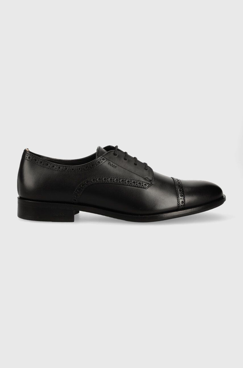 Boss Pantofi De Piele Colby Barbati, Culoarea Negru, 50498466