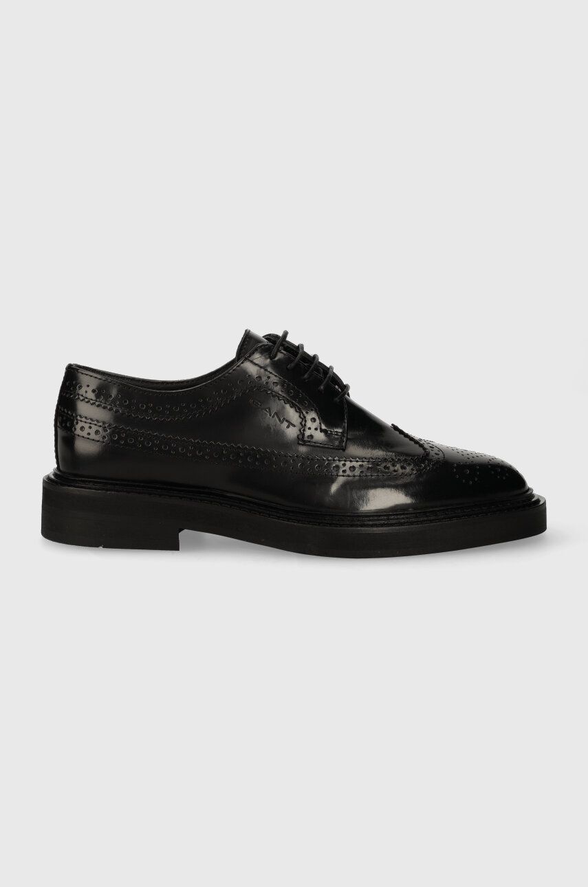 Gant pantofi de piele Jaczy barbati, culoarea negru, 27631388.G00