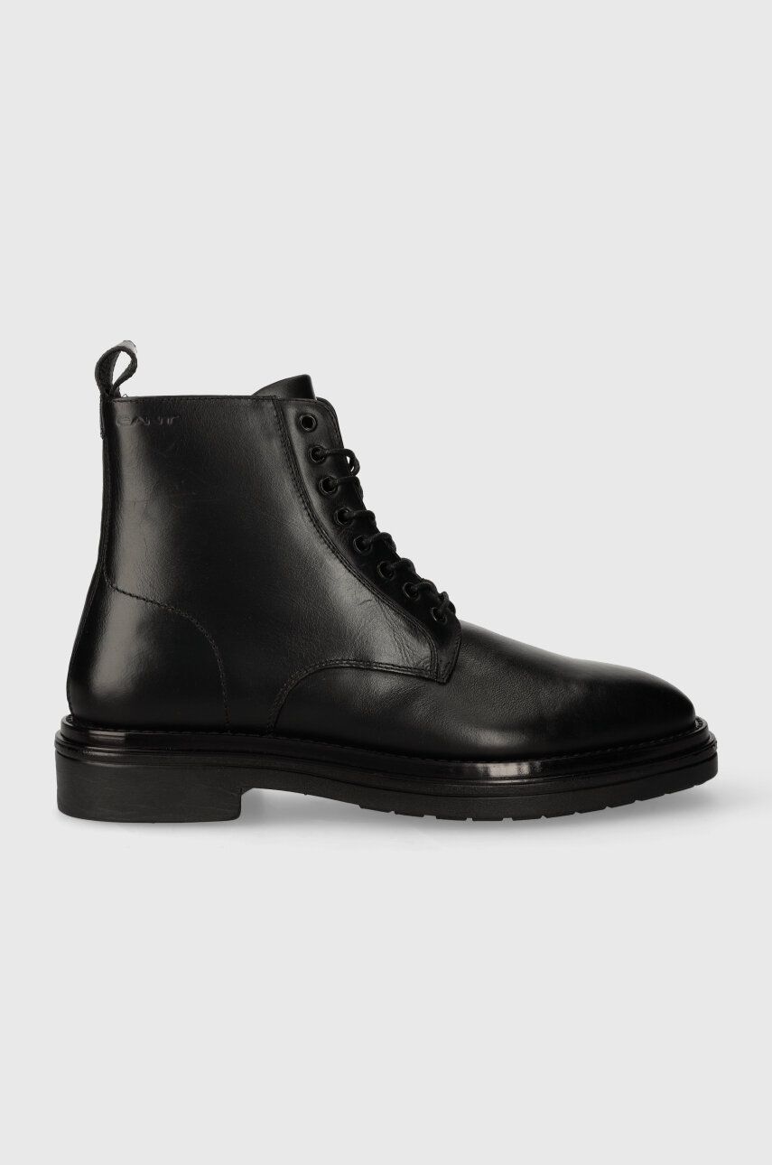 Kožené boty Gant Boggar pánské, černá barva, 27641330.G00