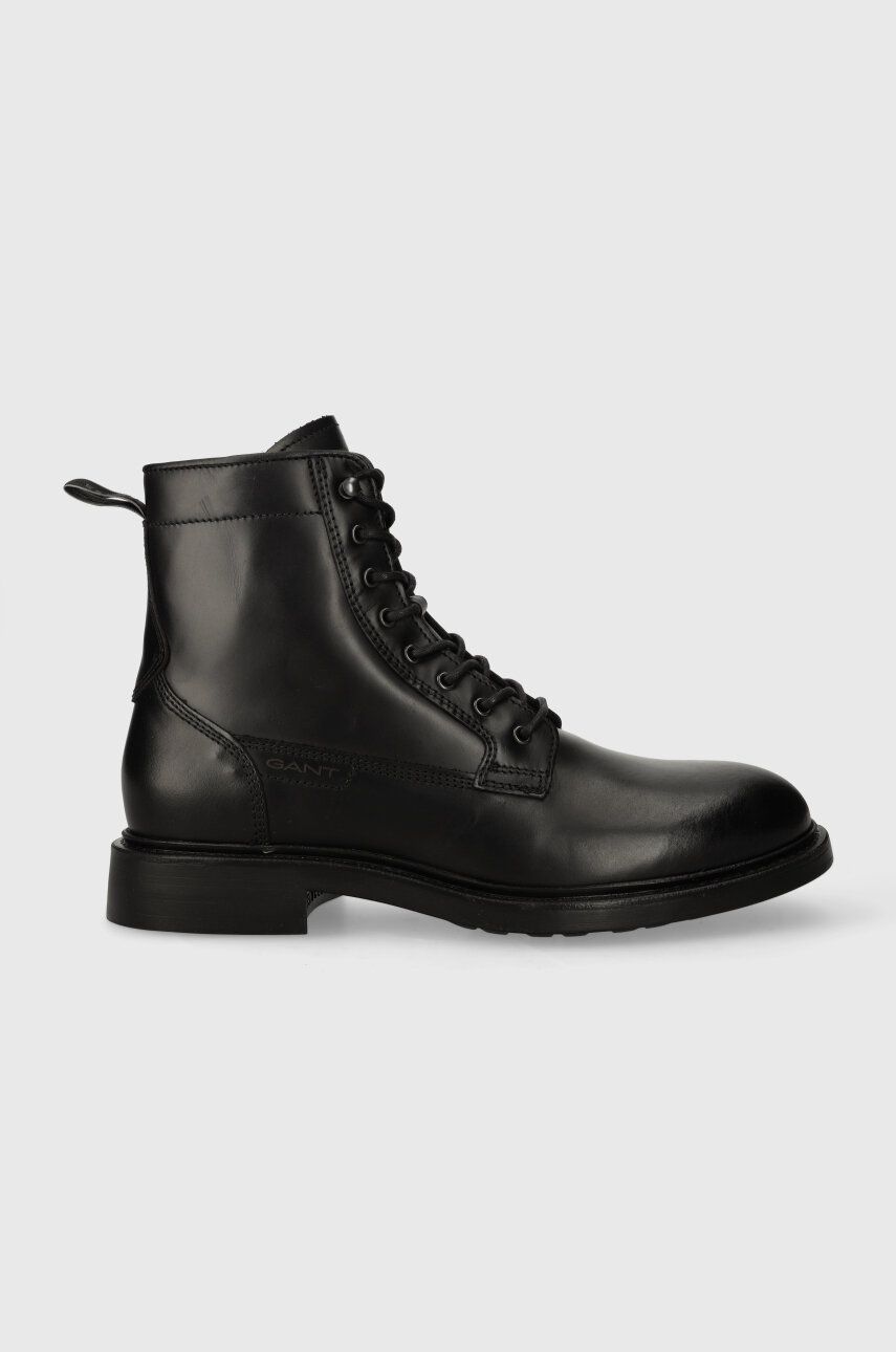 Levně Kožené boty Gant Millbro pánské, černá barva, 27641414.G00