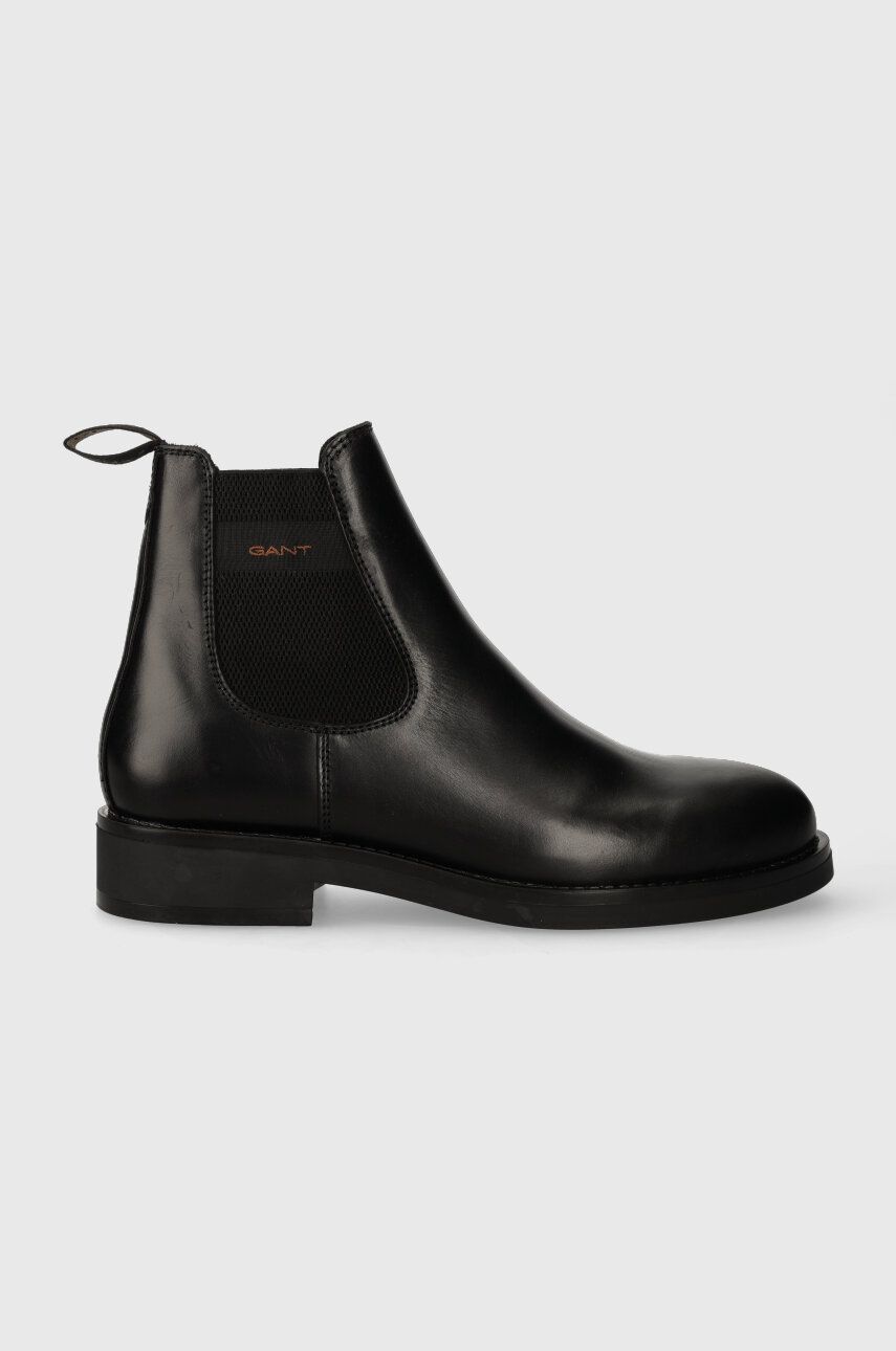 Levně Kožené kotníkové boty Gant Prepdale pánské, černá barva, 27641420.G00
