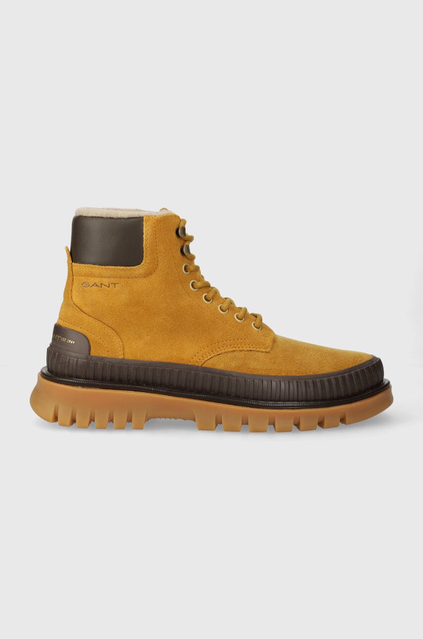 Levně Semišové boty Gant Nebrada pánské, žlutá barva, 27643360.G30