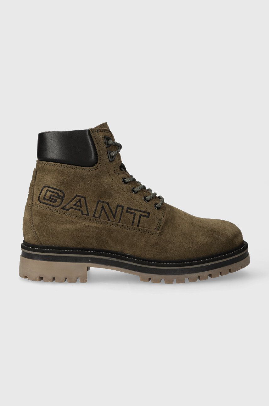 Semišové boty Gant Palrock pánské, zelená barva, 27643363.G710