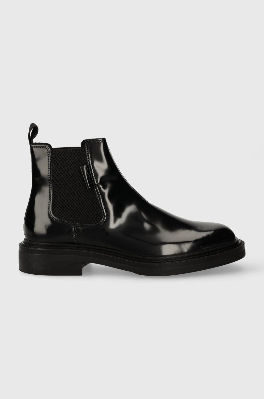 Kožené kotníkové boty Gant Fairwyn pánské, černá barva, 27651406.G00 - černá - Svršek: Přírodní kůže