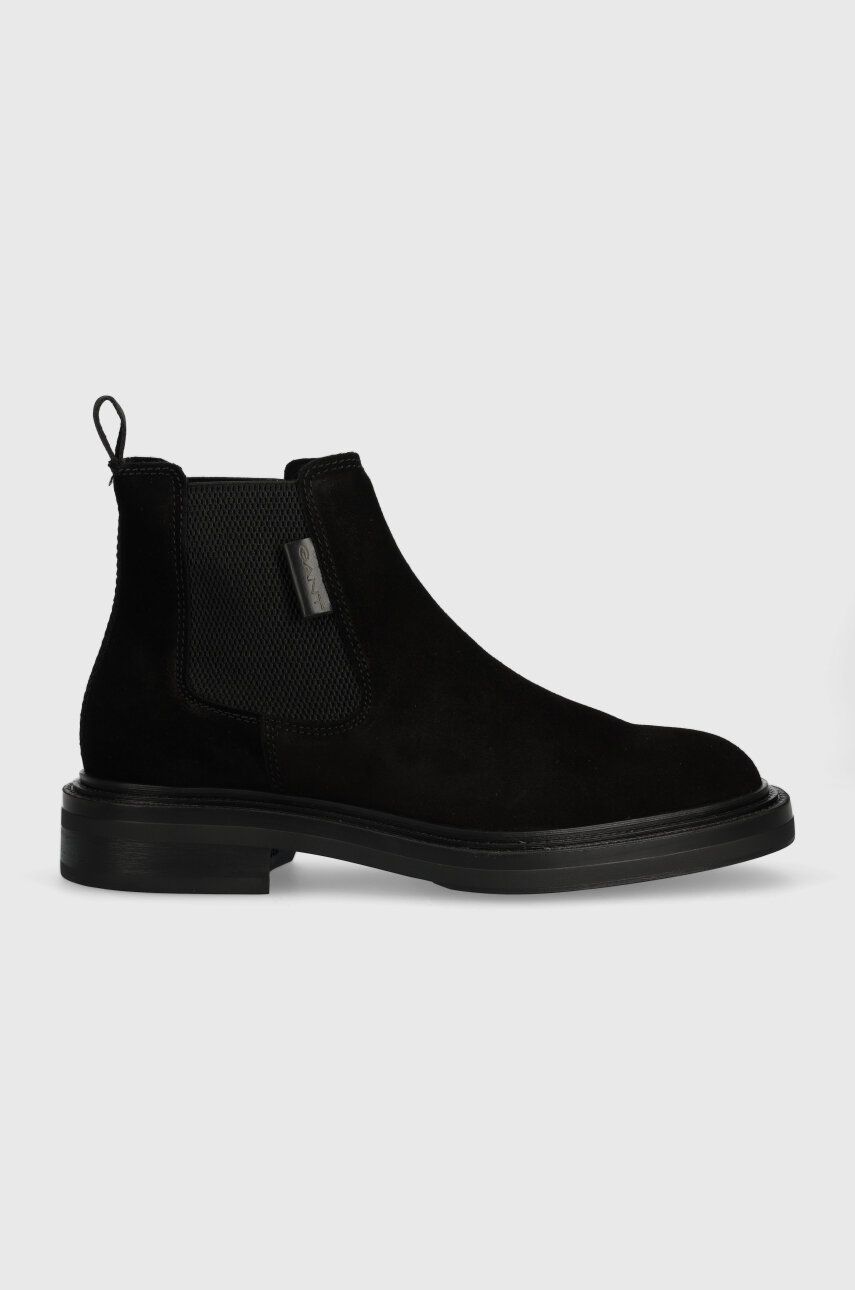 Semišové kotníkové boty Gant Fairwyn pánské, černá barva, 27653405.G00 - černá - Svršek: Semišová ků