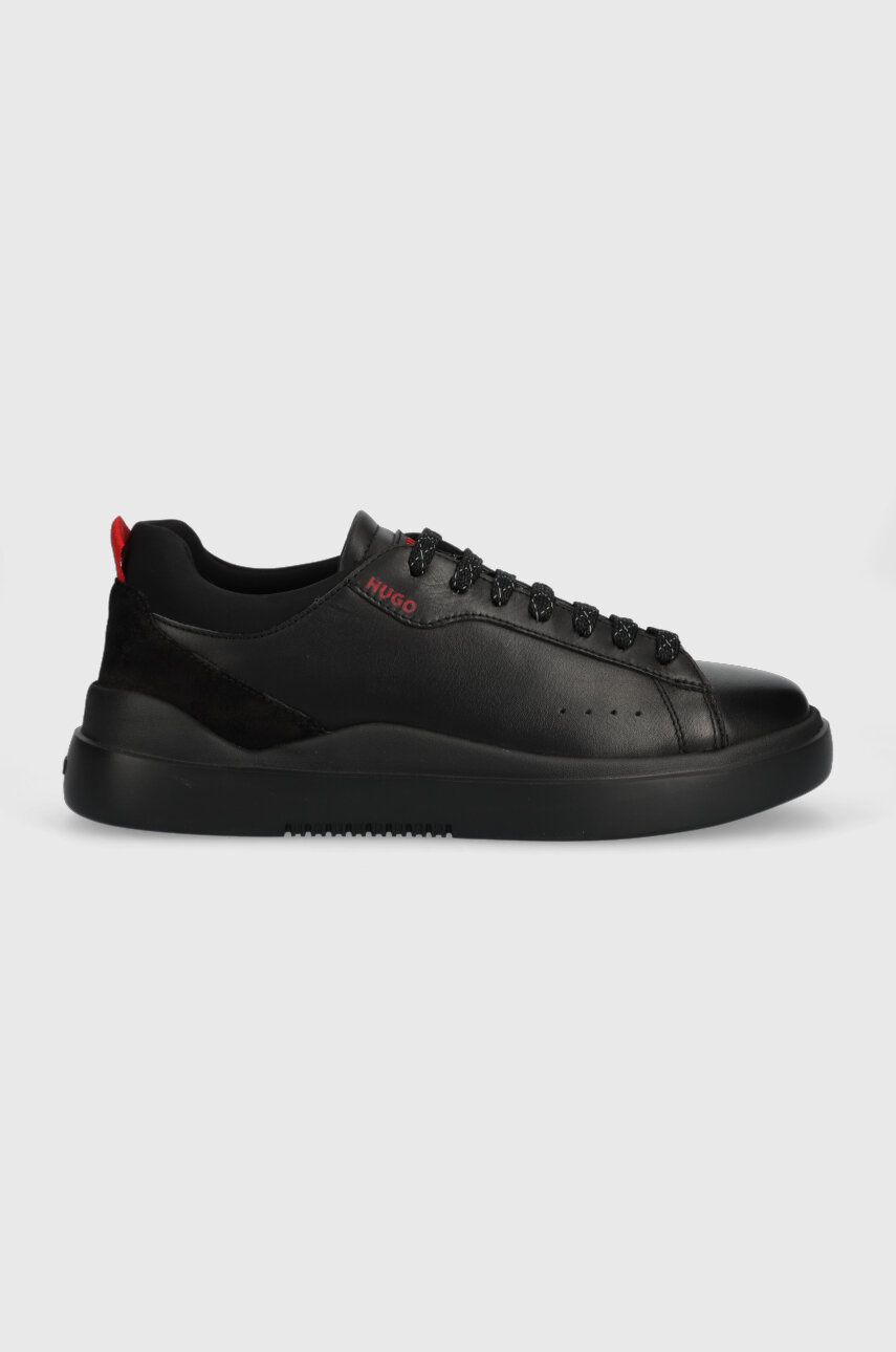 Levně Kožené sneakers boty HUGO Blake černá barva, 50498479