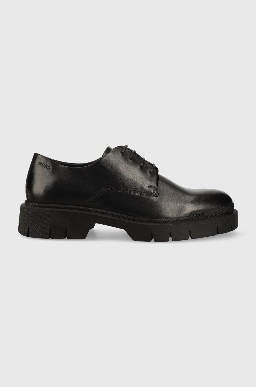 Hugo Pantofi De Piele Denzel Barbati, Culoarea Negru, 50500401