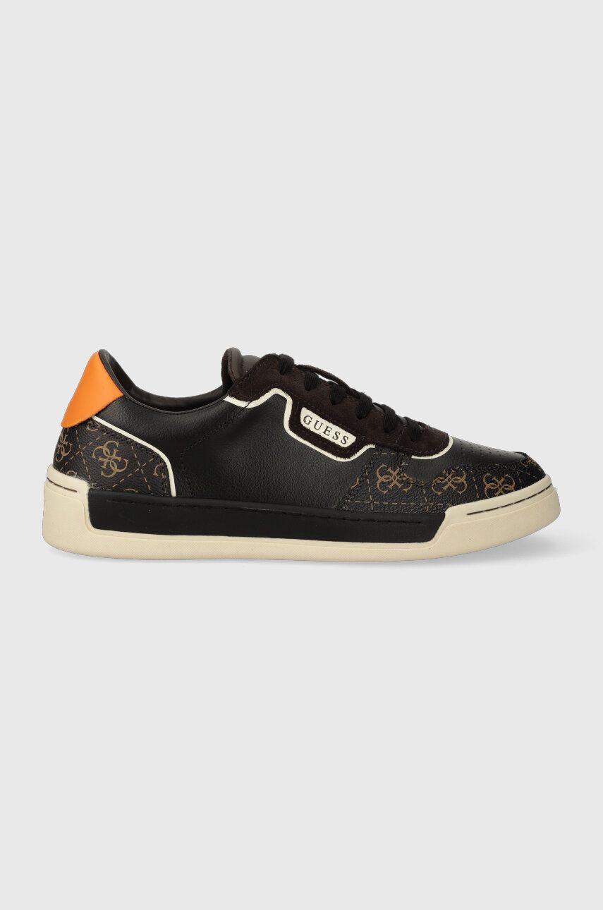 Kožené sneakers boty Guess STRAVE VINTAGE černá barva, FM7SRG FAB12 - černá - Svršek: Umělá hmota