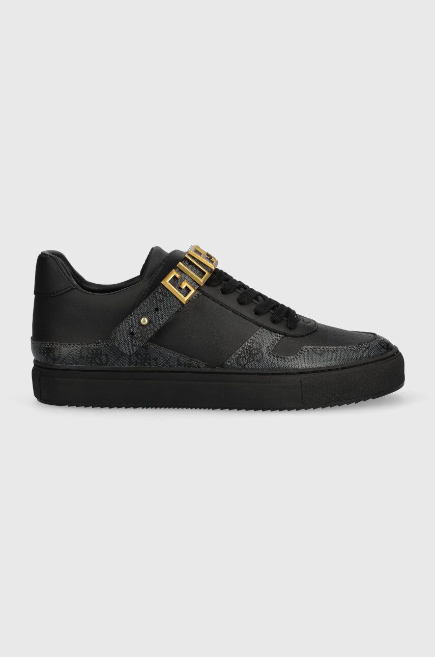 Sneakers boty Guess TRANI černá barva, FM7TRA FAB12 - černá - Svršek: Umělá hmota Vnitřek: Uměl