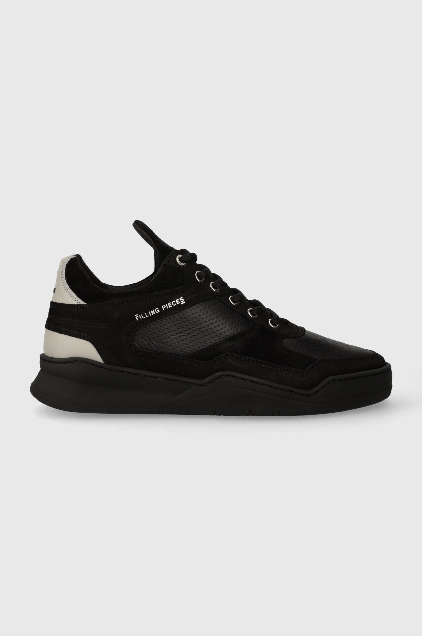 Levně Kožené sneakers boty Filling Pieces Low Top Ghost Paneled černá barva, 10120631284