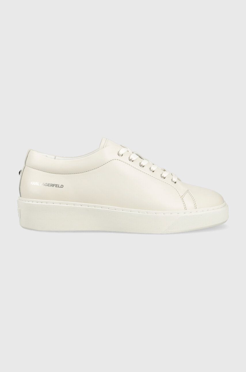 Levně Kožené sneakers boty Karl Lagerfeld FLINT bílá barva, KL53320