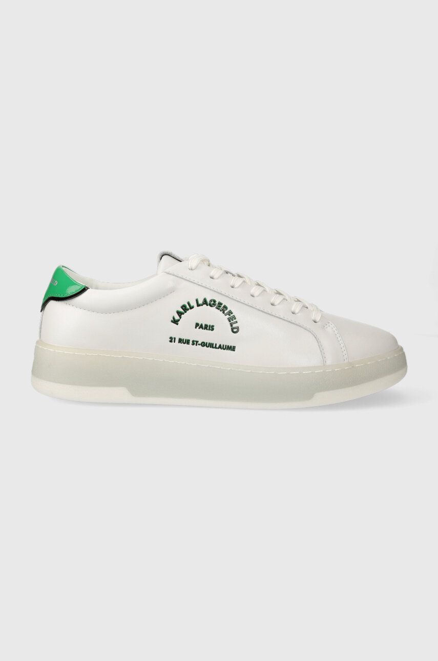 Kožené sneakers boty Karl Lagerfeld KOURT III bílá barva, KL51538 - bílá -  Svršek: Přírodní ků