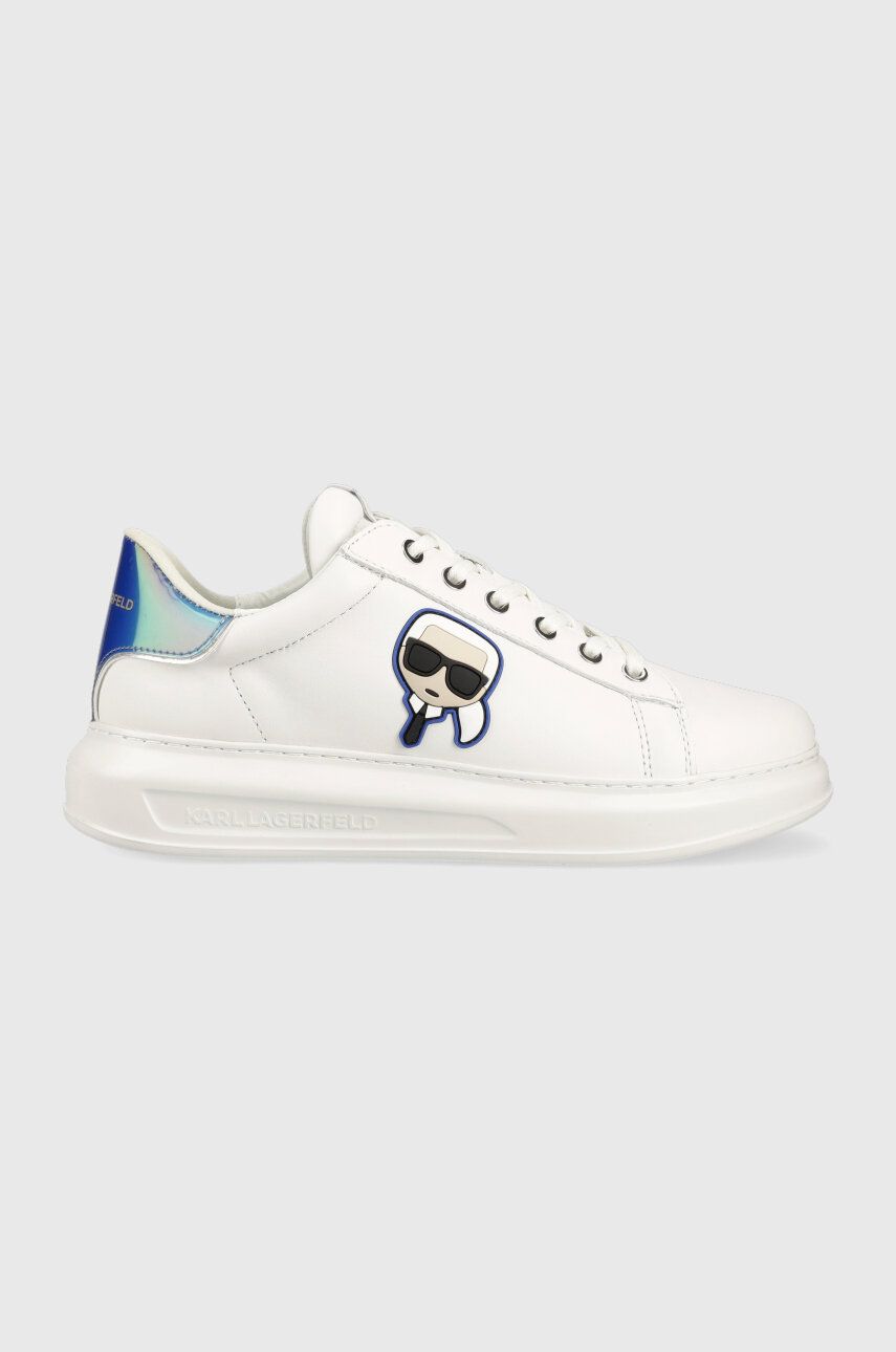 Levně Kožené sneakers boty Karl Lagerfeld KAPRI MENS bílá barva, KL52530G