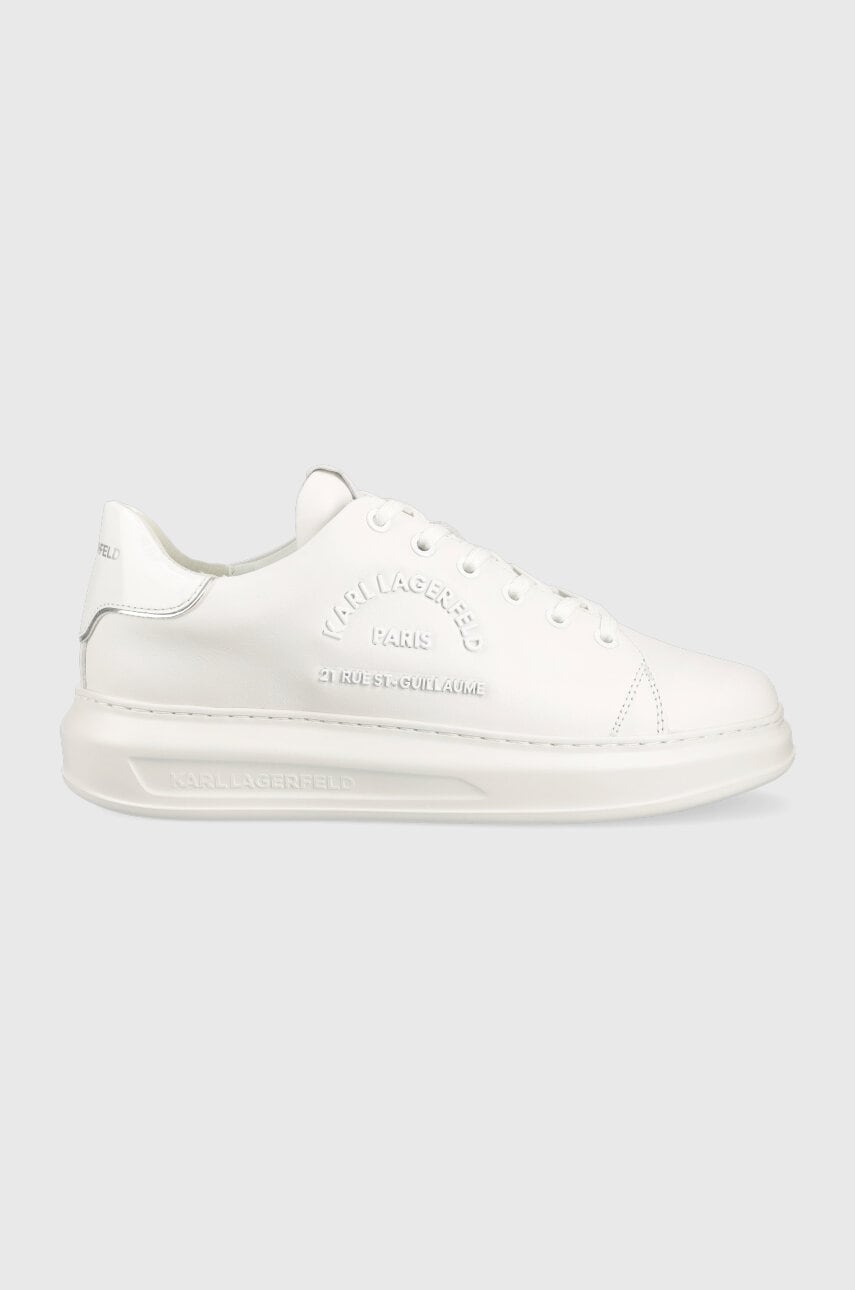 Levně Kožené sneakers boty Karl Lagerfeld KAPRI MENS bílá barva, KL52539