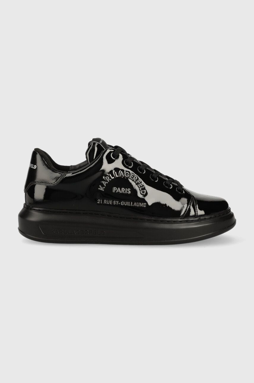 Levně Kožené sneakers boty Karl Lagerfeld KAPRI MENS černá barva, KL52539S