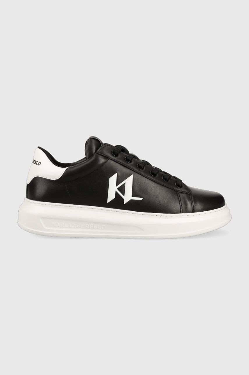 Levně Kožené sneakers boty Karl Lagerfeld KAPRI MENS černá barva, KL52515A