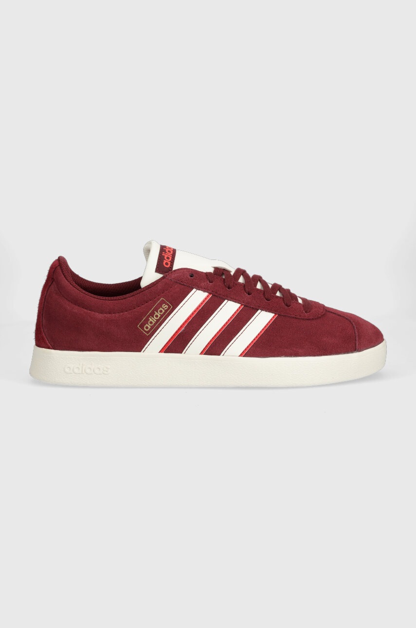 Semišové sneakers boty adidas COURT vínová barva - burgundské -  Svršek: Umělá hmota