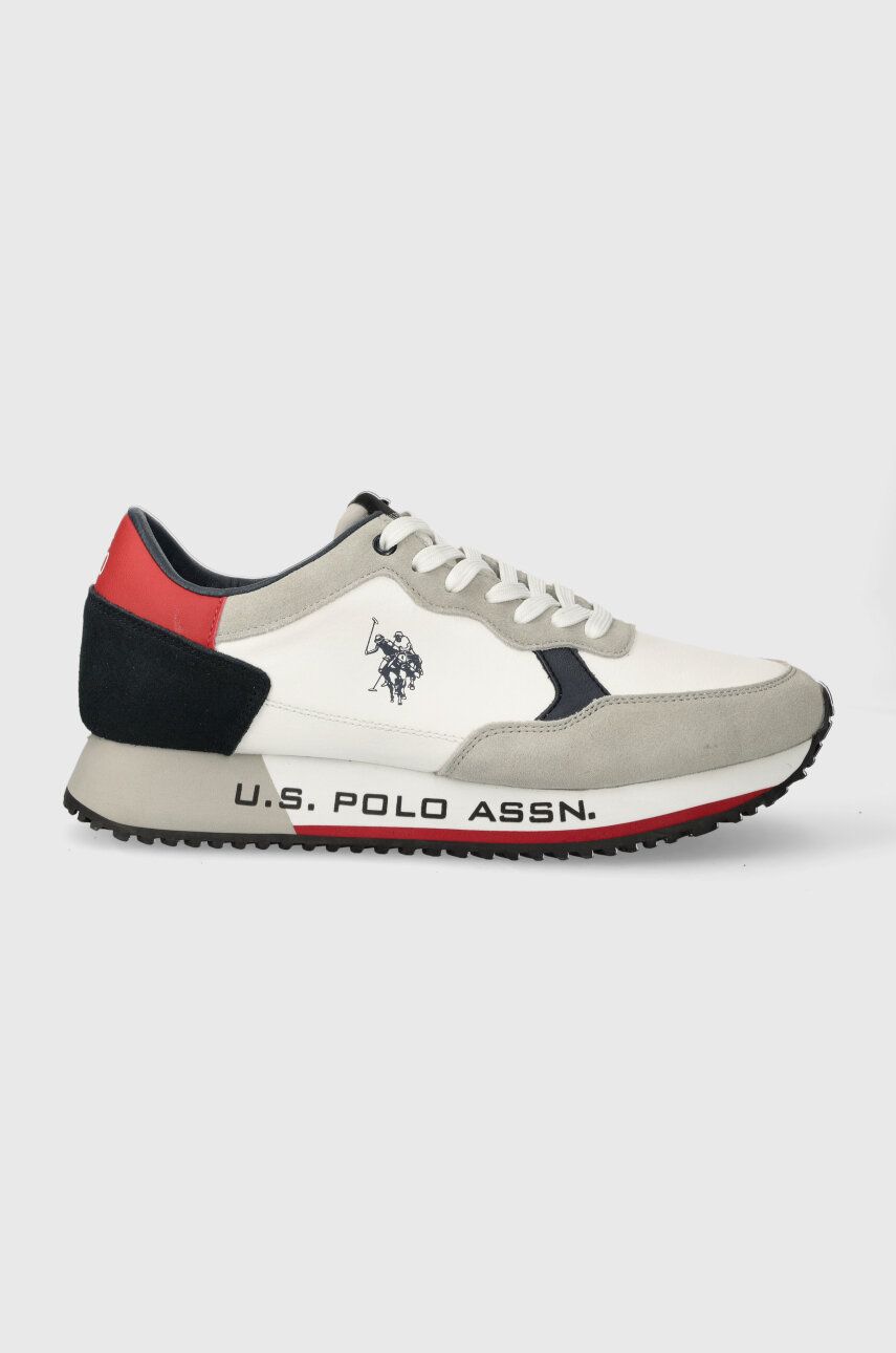 Sneakers boty U. S. Polo Assn. CLEEF bílá barva, CLEEF005M/CSY1 - bílá - Svršek: Umělá hmota
