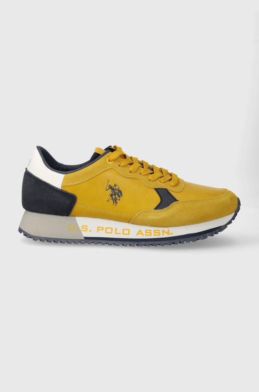 Sneakers boty U. S. Polo Assn. CLEEF žlutá barva, CLEEF005M/CSY1 - žlutá - Svršek: Umělá hmota