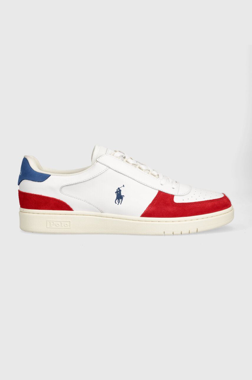 Kožené sneakers boty Polo Ralph Lauren Polo Crt Pp bílá barva, 809913450007 - bílá - Svršek: Textiln