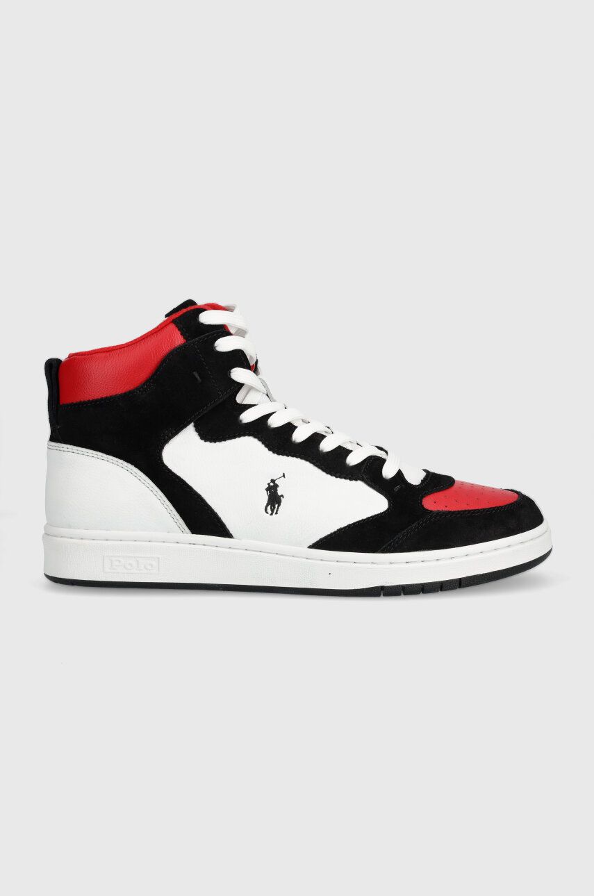 Levně Kožené sneakers boty Polo Ralph Lauren Crt Hgh černá barva, 809913454003