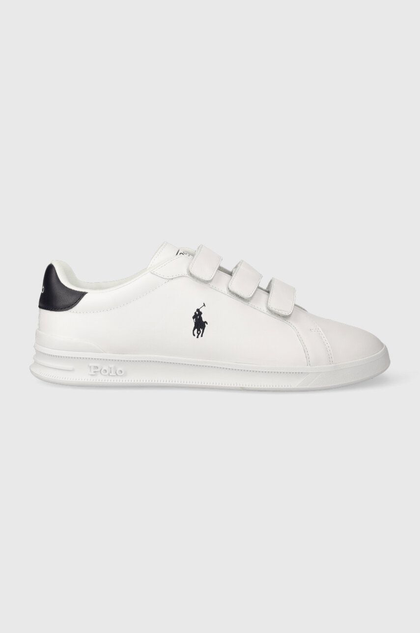 Kožené sneakers boty Polo Ralph Lauren Hrt Crt 3Str bílá barva, 809913461001 - bílá - Svršek: Přírod