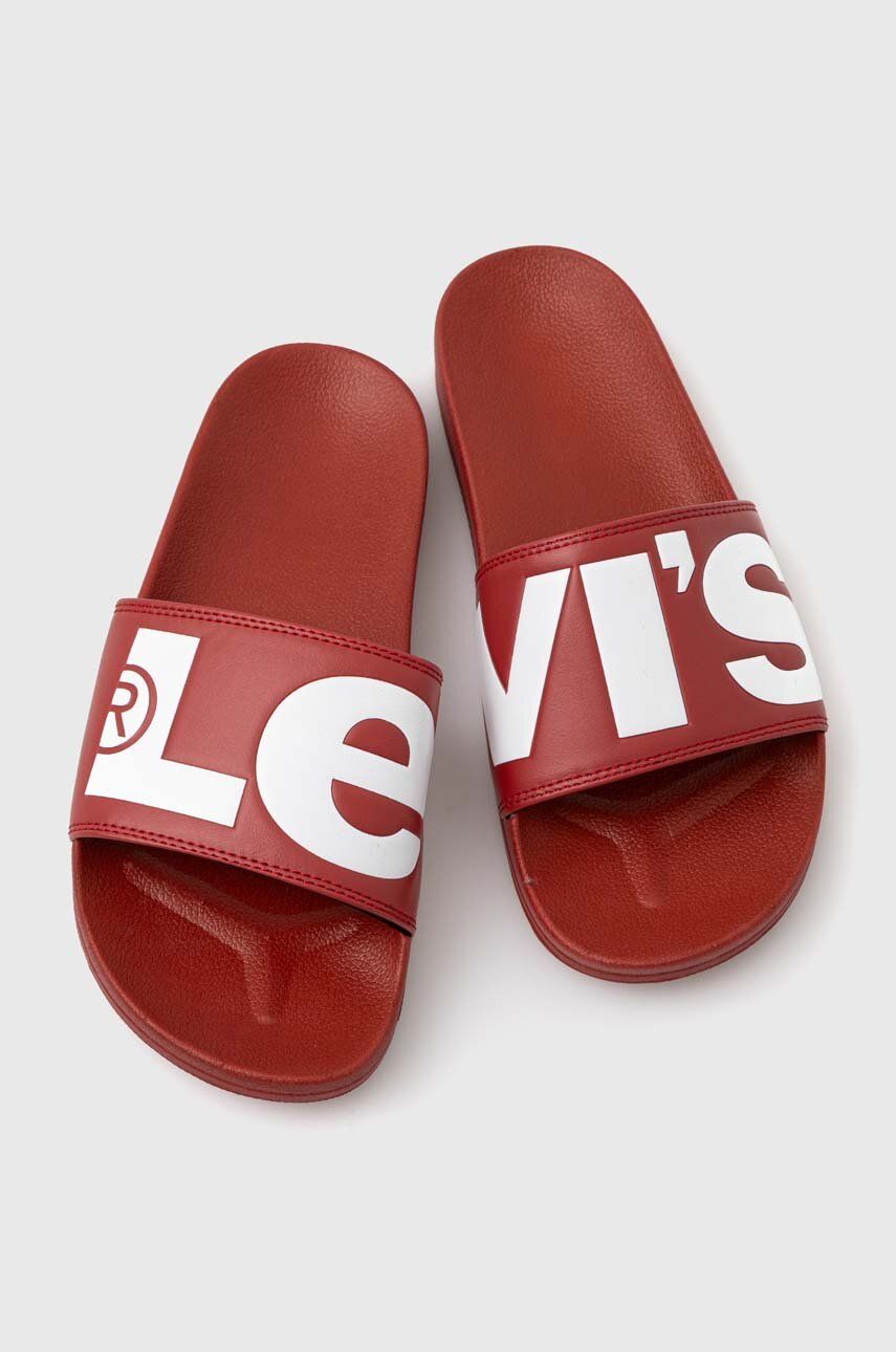 Pantofle Levi′s JUNE L pánské, červená barva, 231548.89 - červená - Svršek: Umělá hmota Vnitřek
