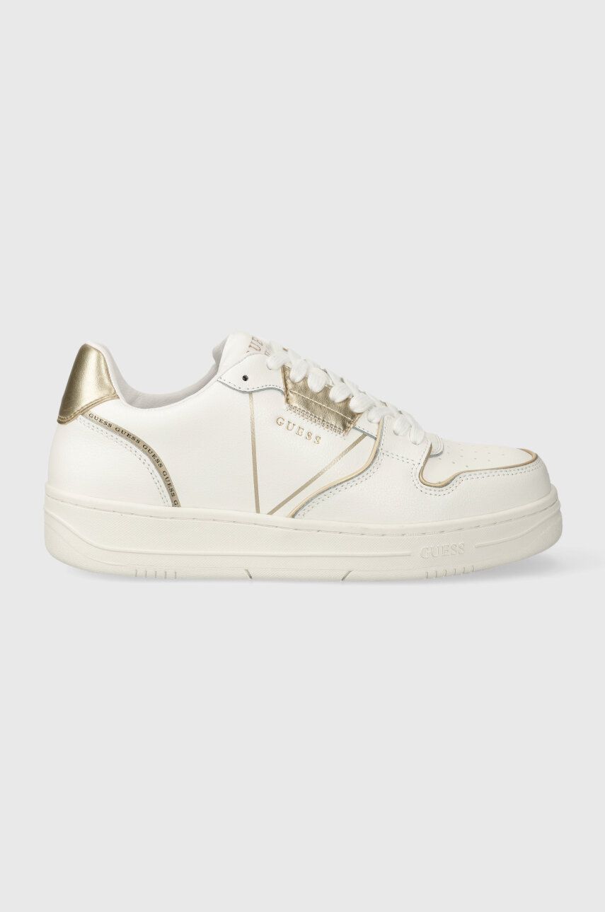 Levně Kožené sneakers boty Guess ANCONA bílá barva, FM8ANC LEM12