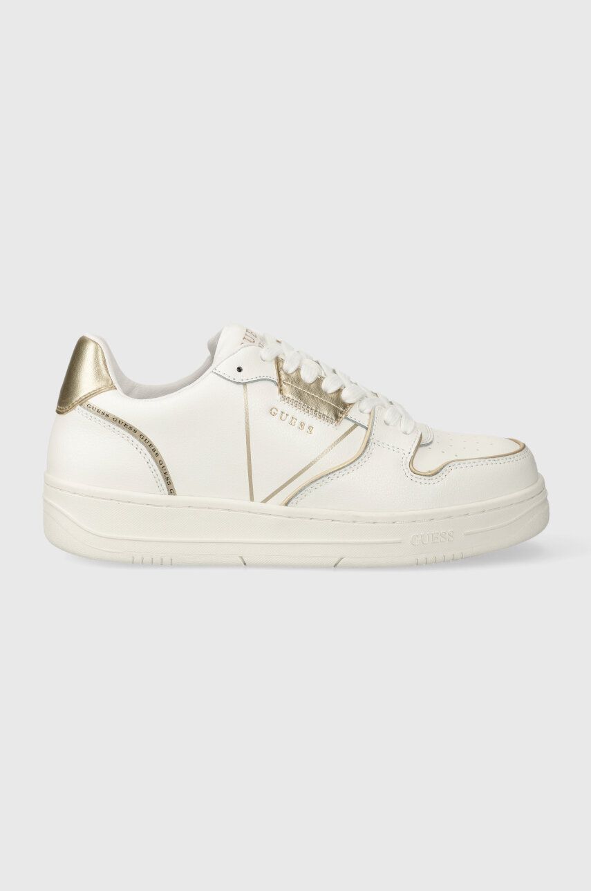 E-shop Kožené sneakers boty Guess ANCONA bílá barva, FM8ANC LEM12