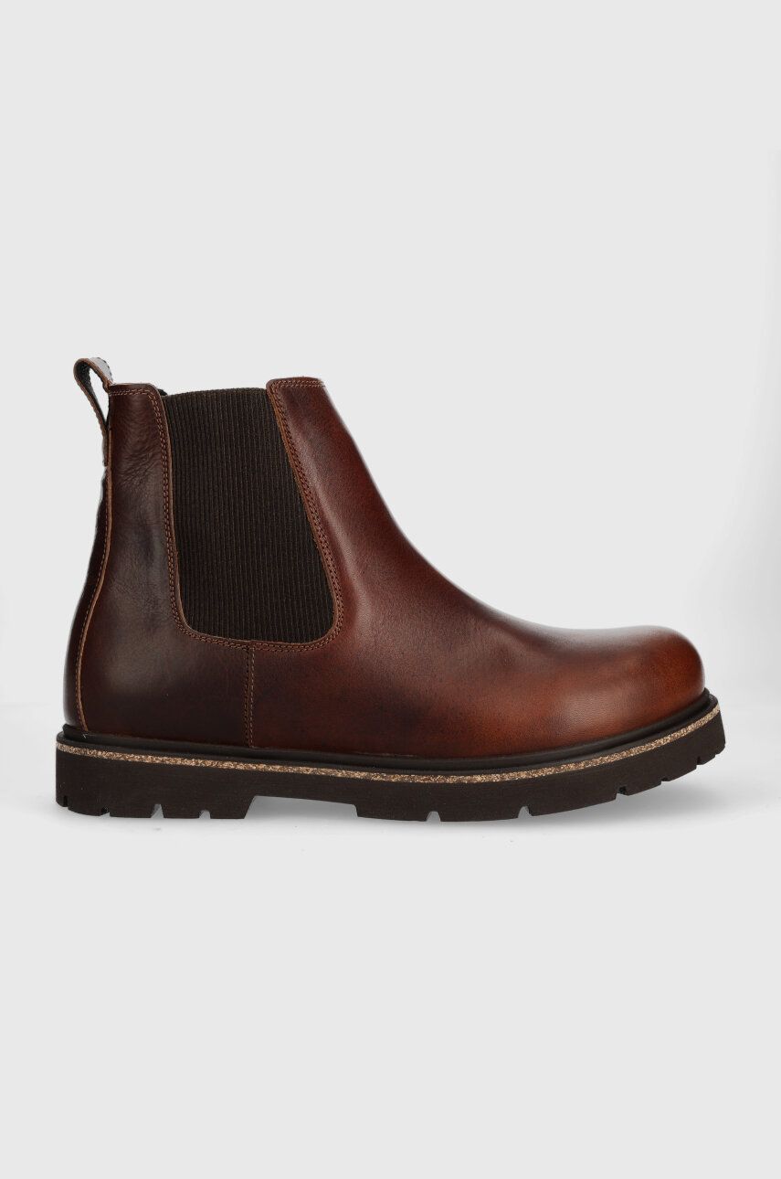 Kožené kotníkové boty Birkenstock Highwood pánské, hnědá barva, 1025718 - hnědá -  Svršek: Přír