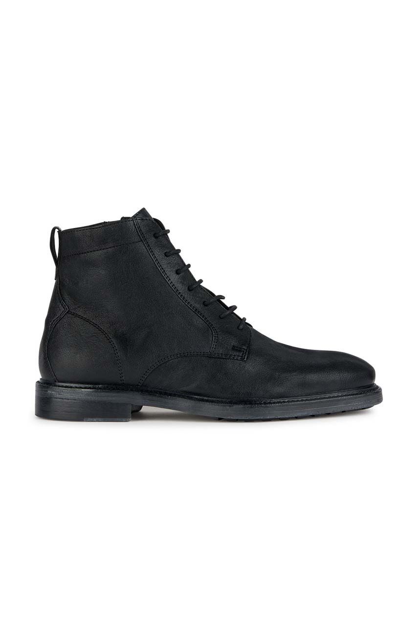 Kožené boty Geox U AURELIO B pánské, černá barva, U36F7B 000TU C9999 - černá -  Svršek: Přírodn
