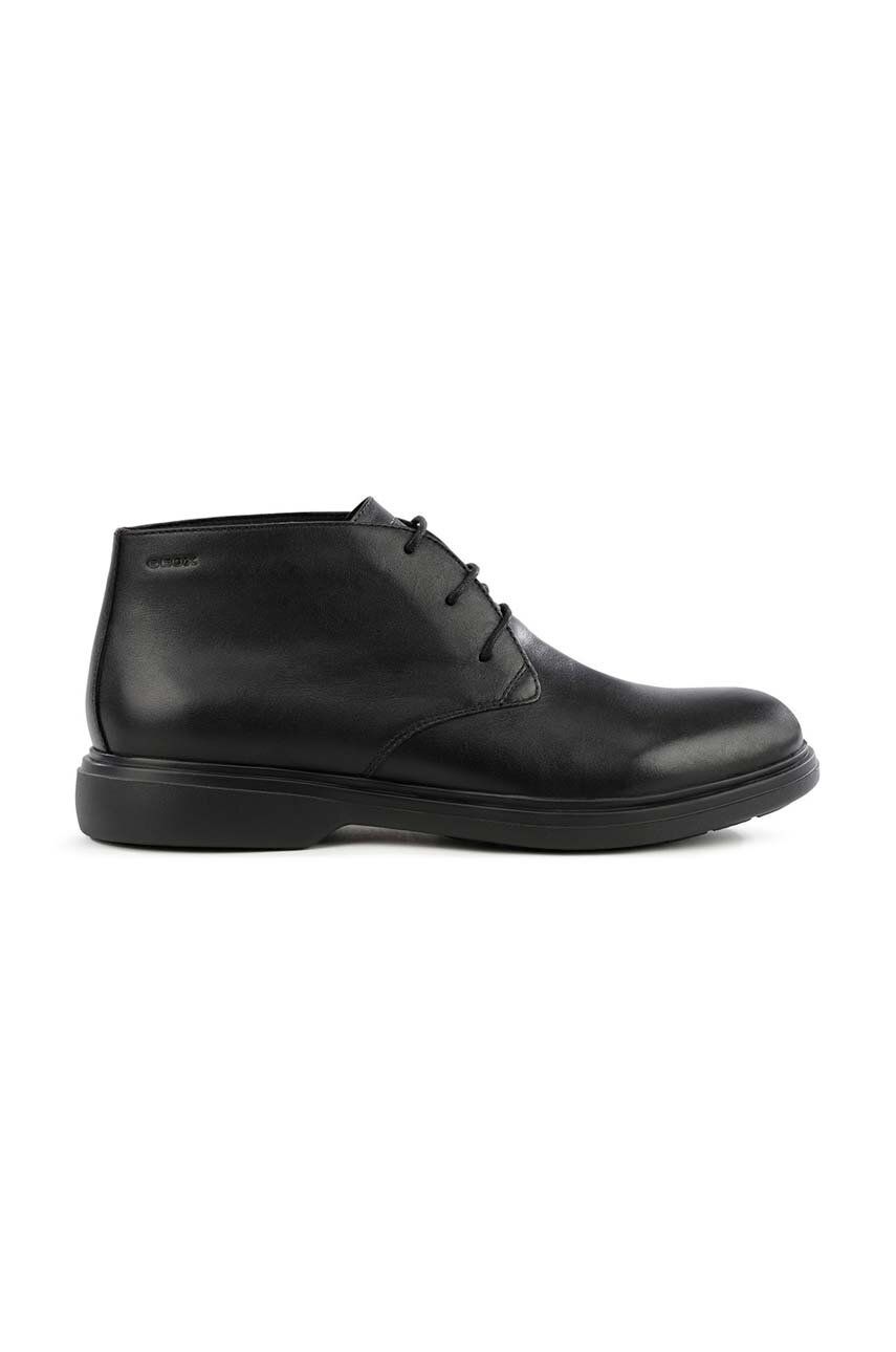 Geox pantofi inalti de piele U OTTAVIO B barbati, culoarea negru, U16DCB 00043 C9999