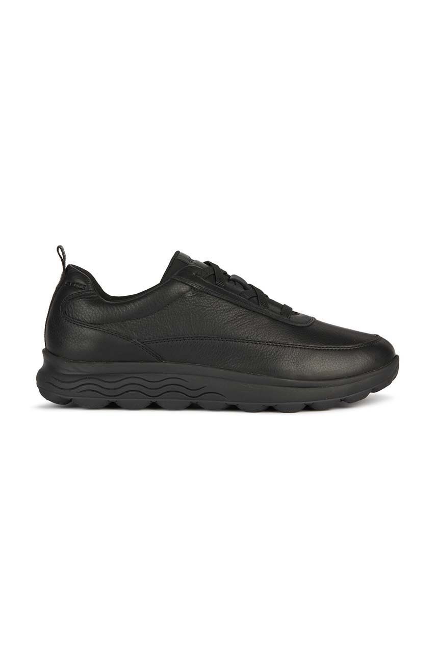Kožené sneakers boty Geox U SPHERICA B černá barva, U36BYB 00034 C9999 - černá - Svršek: Přírodní ků