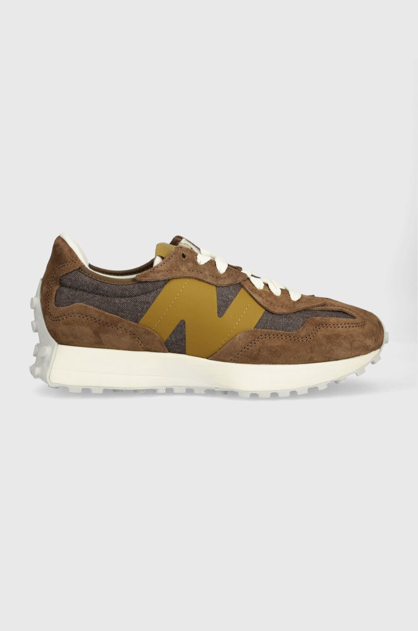 Sneakers boty New Balance U327WPD hnědá barva - hnědá - Svršek: Umělá hmota