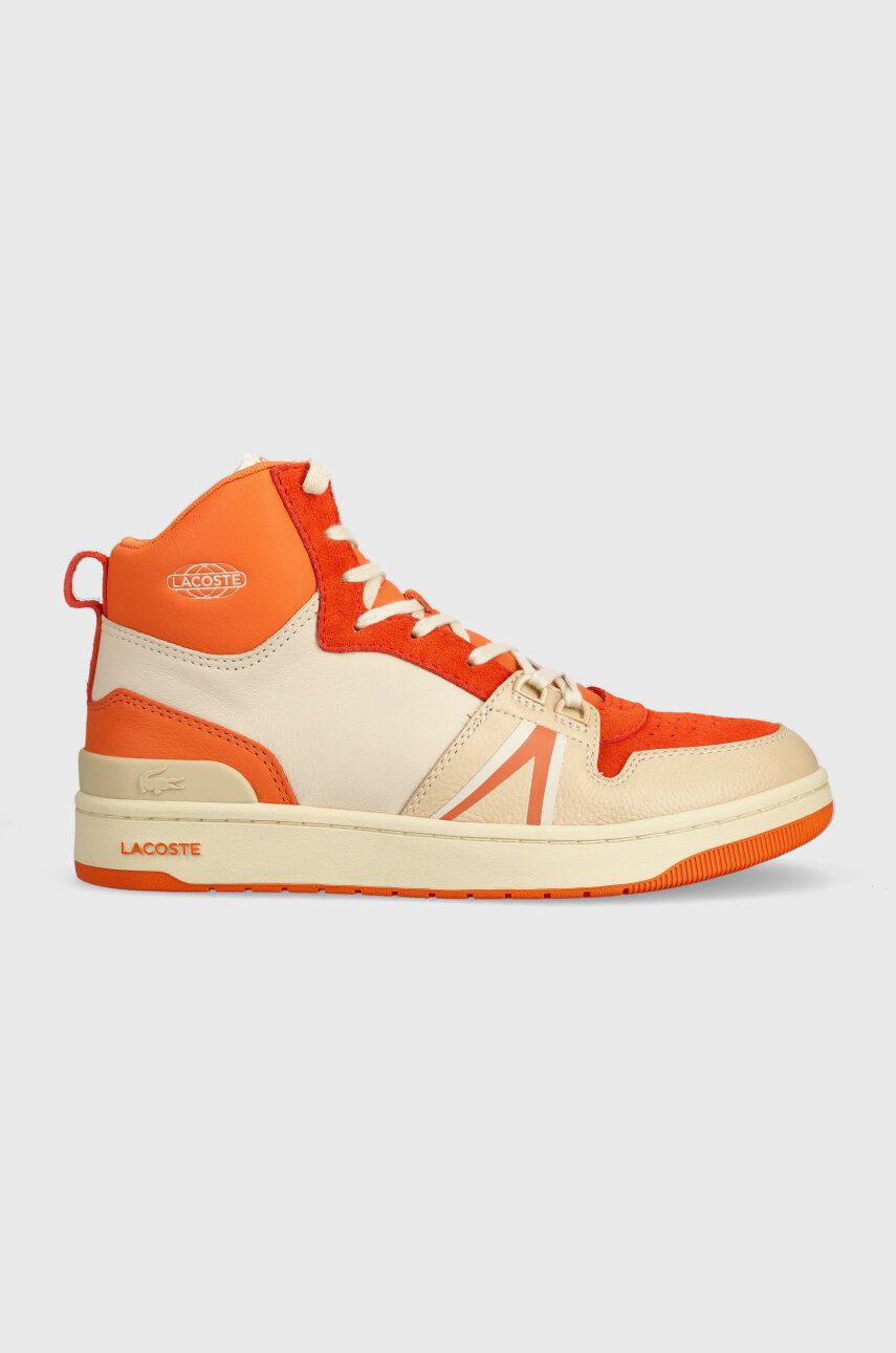 Levně Kožené sneakers boty Lacoste L001 MID oranžová barva, 46SFA0027